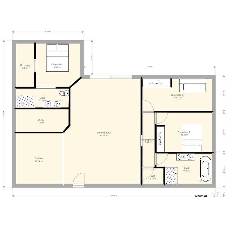 Plan de maison L. Plan de 0 pièce et 0 m2