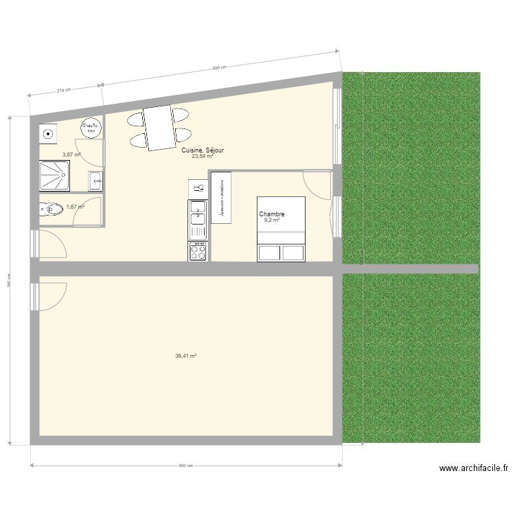 PROJET WIL. Plan de 5 pièces et 78 m2