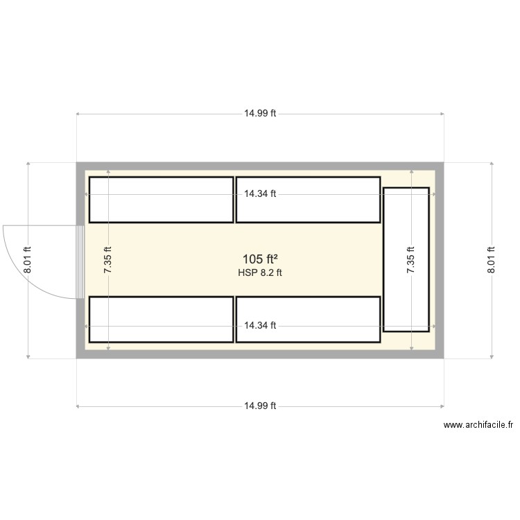 8x15 concrete. Plan de 0 pièce et 0 m2