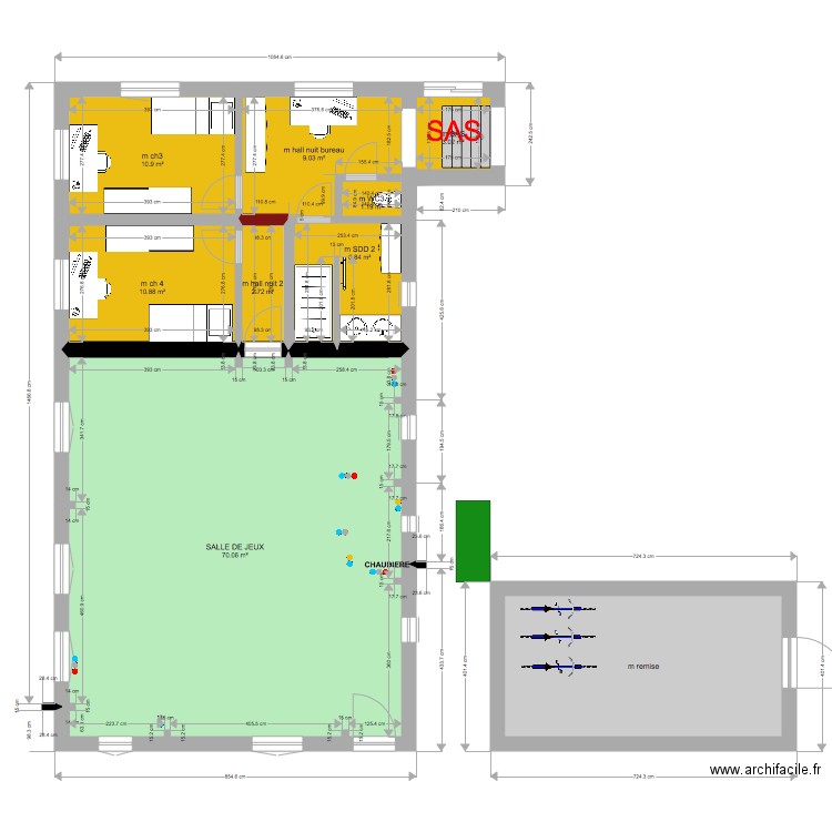 maison annexe SAS salle de jeux seul. Plan de 0 pièce et 0 m2