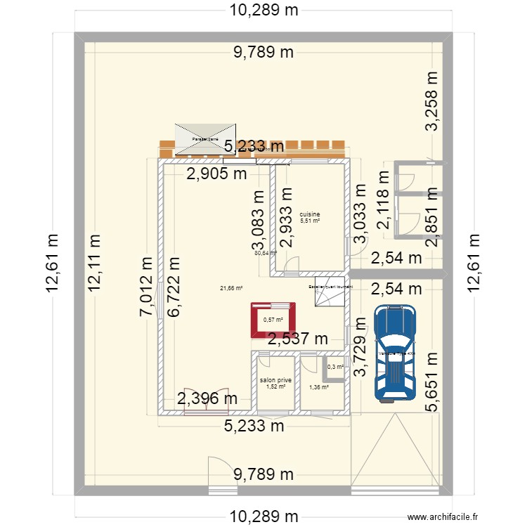 MAISON 2. Plan de 7 pièces et 113 m2