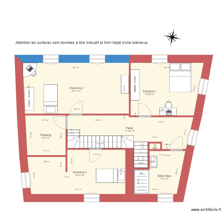 BI 1253 1er étage. Plan de 0 pièce et 0 m2