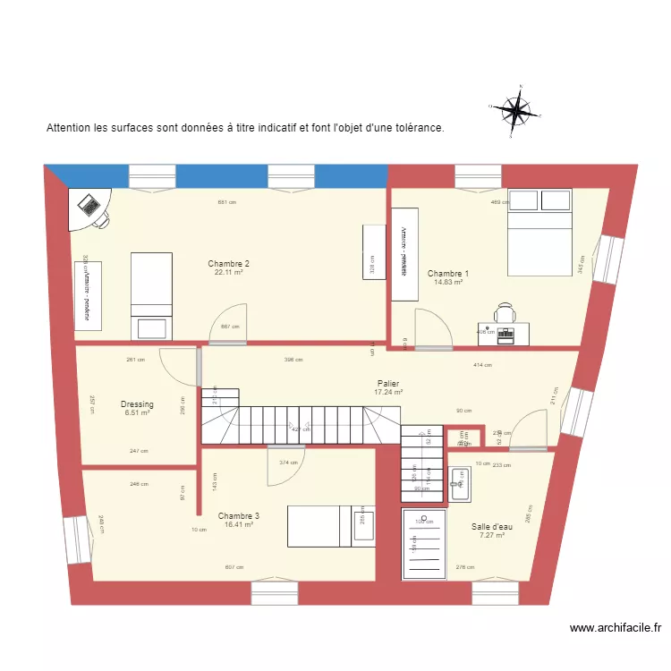 BI 1253 1er &eacute;tage. Plan de 