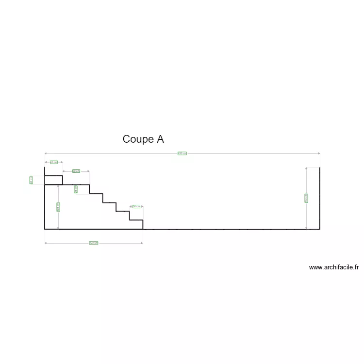 Coupe A piscine. Plan de 