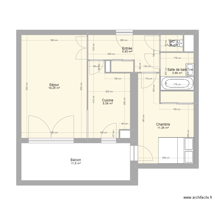 Appart Charrel. Plan de 12 pièces et 64 m2