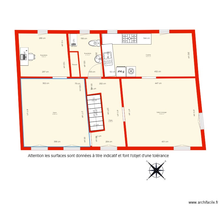 BI 3268 1er étage côté. Plan de 0 pièce et 0 m2