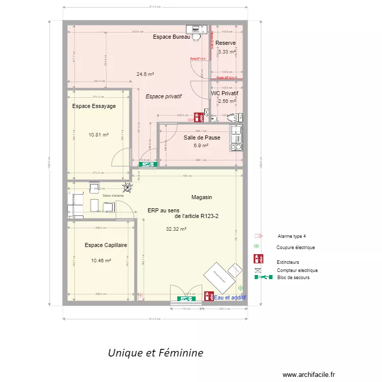 unique et f&eacute;minine 5. Plan de 