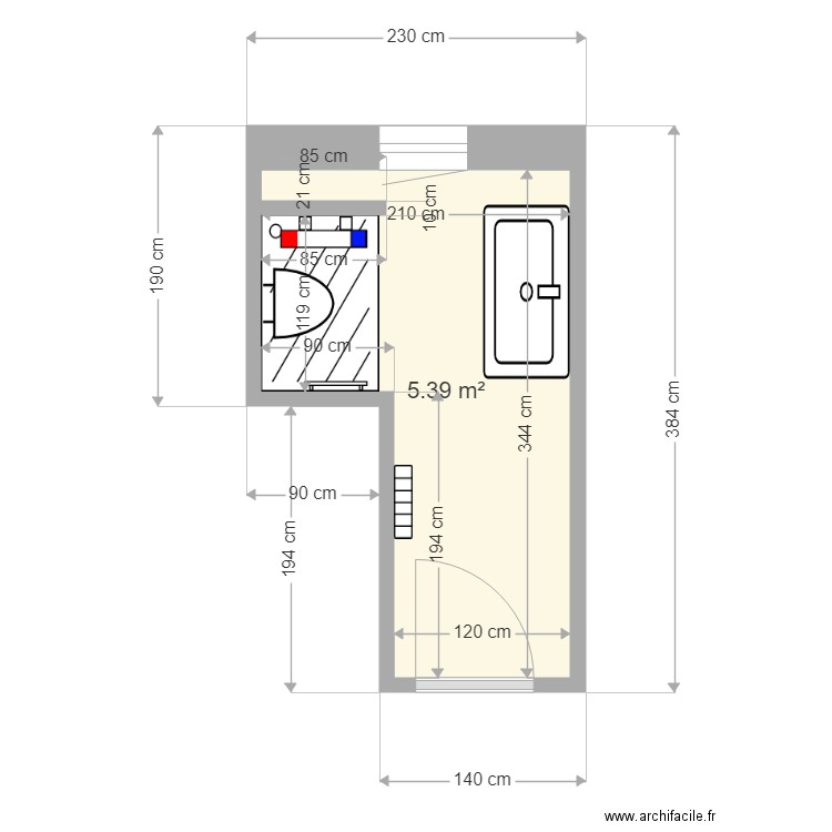 Auroy sdb apres. Plan de 0 pièce et 0 m2