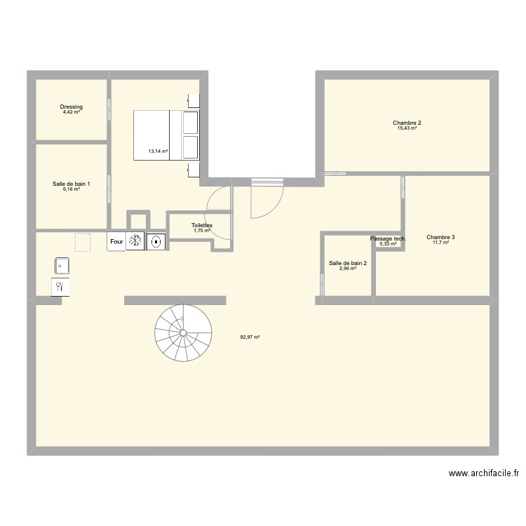 Appart maison Laffitte. Plan de 9 pièces et 149 m2