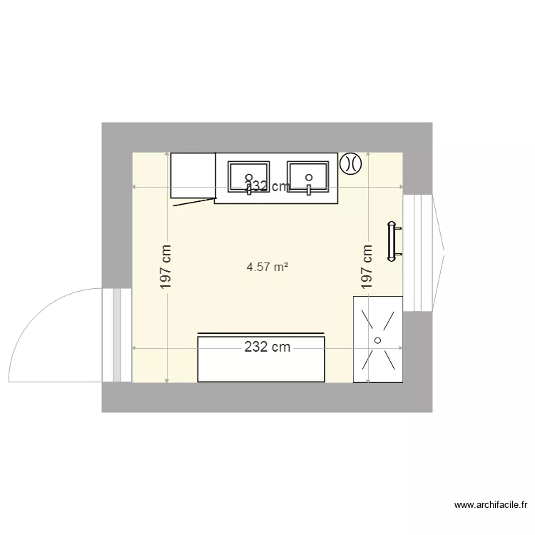 sale de bain. Plan de 