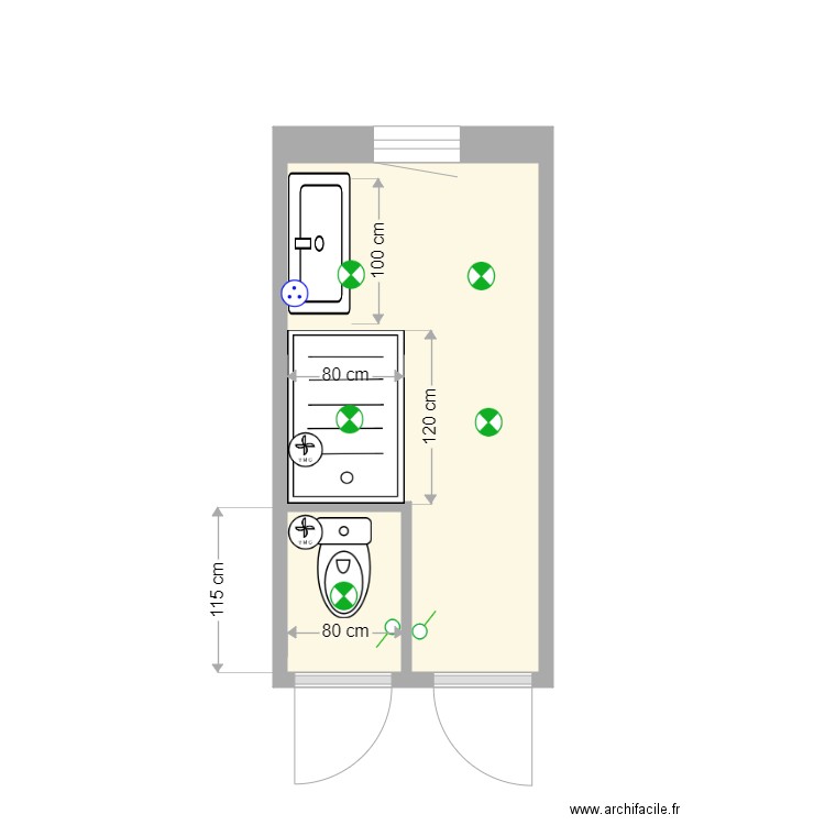 SDB Galinier. Plan de 0 pièce et 0 m2