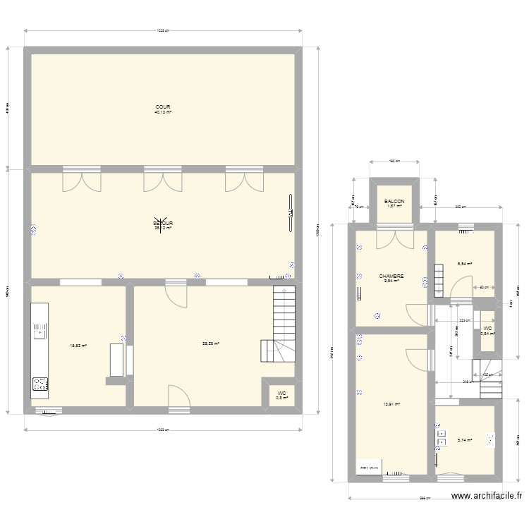 Pavie. Plan de 11 pièces et 157 m2