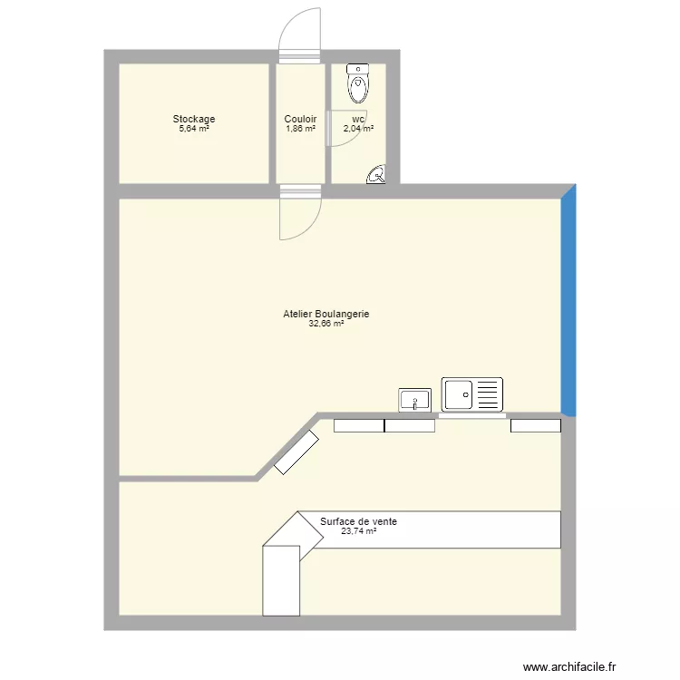 Boulangerie. Plan de 