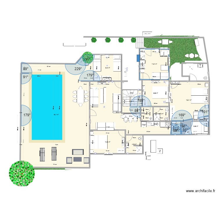 eilot1bis. Plan de 13 pièces et 206 m2