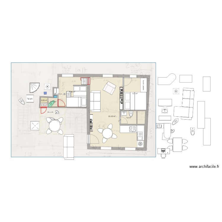 POO2. Plan de 0 pièce et 0 m2