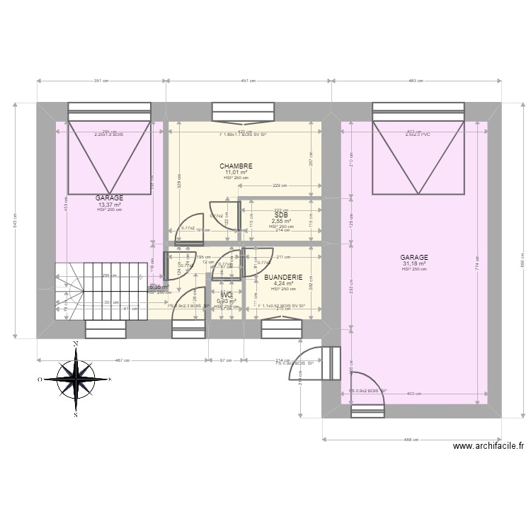 RIT-AE-BUGNAZET. Plan de 19 pièces et 160 m2