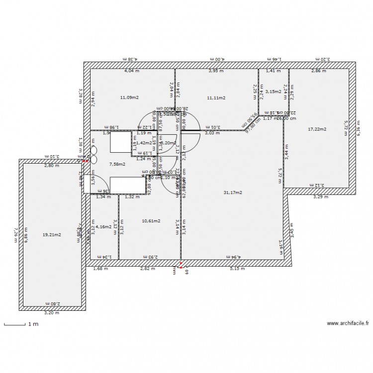 modif sdb. Plan de 0 pièce et 0 m2