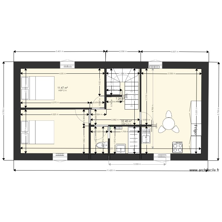 1 etage maison bleue finalisé.avec petit palier en plus. Plan de 0 pièce et 0 m2