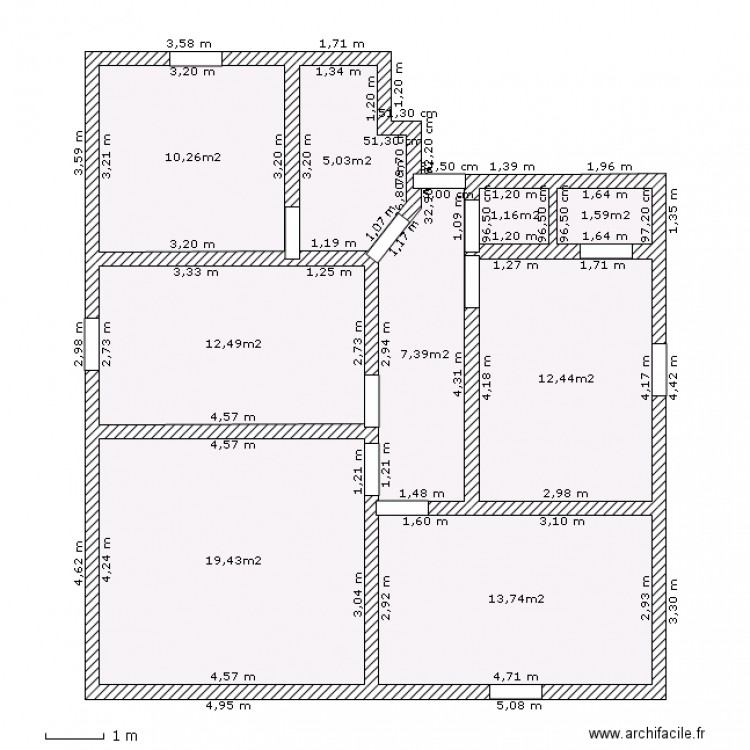 plane 1. Plan de 0 pièce et 0 m2