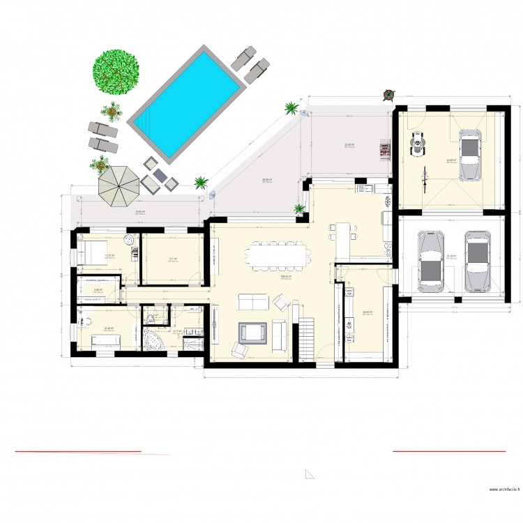 Projet maison v8. Plan de 0 pièce et 0 m2