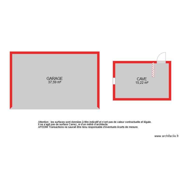 BI 7161 ANNEXXES. Plan de 2 pièces et 53 m2