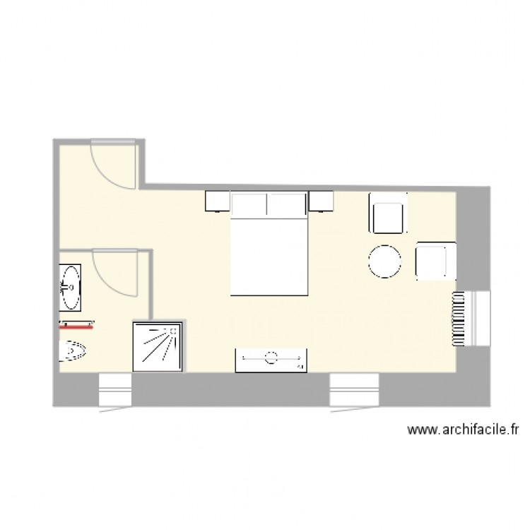 chambre bleue cotes 2. Plan de 0 pièce et 0 m2