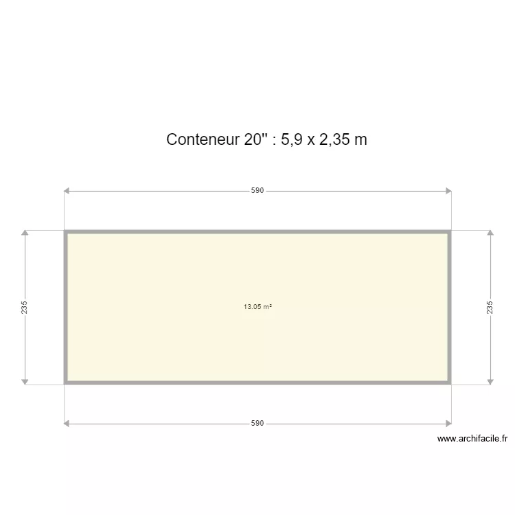 Conteneur 20 pieds A. Plan de 