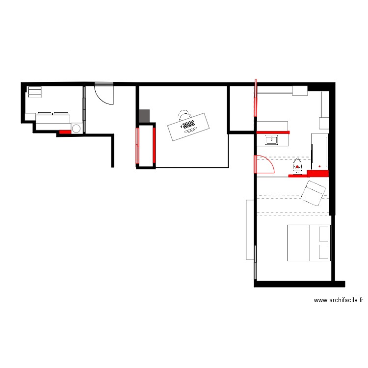 Gagnon PM 3. Plan de 2 pièces et 7 m2