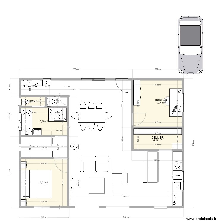 final. Plan de 5 pièces et 29 m2