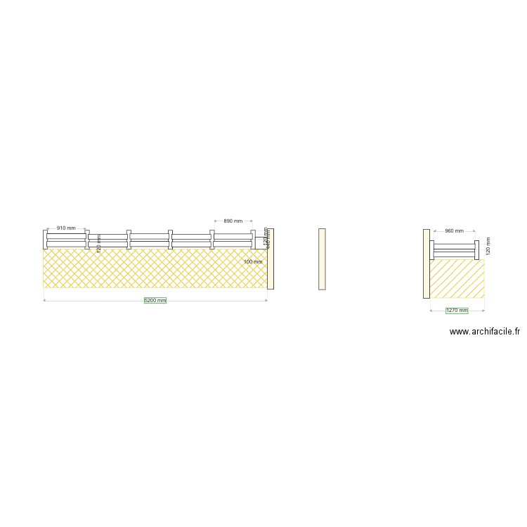 Cloture sur muret. Plan de 0 pièce et 0 m2