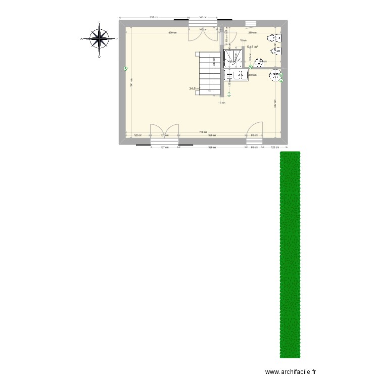 Rte de Borthélo Actuel. Plan de 6 pièces et 82 m2