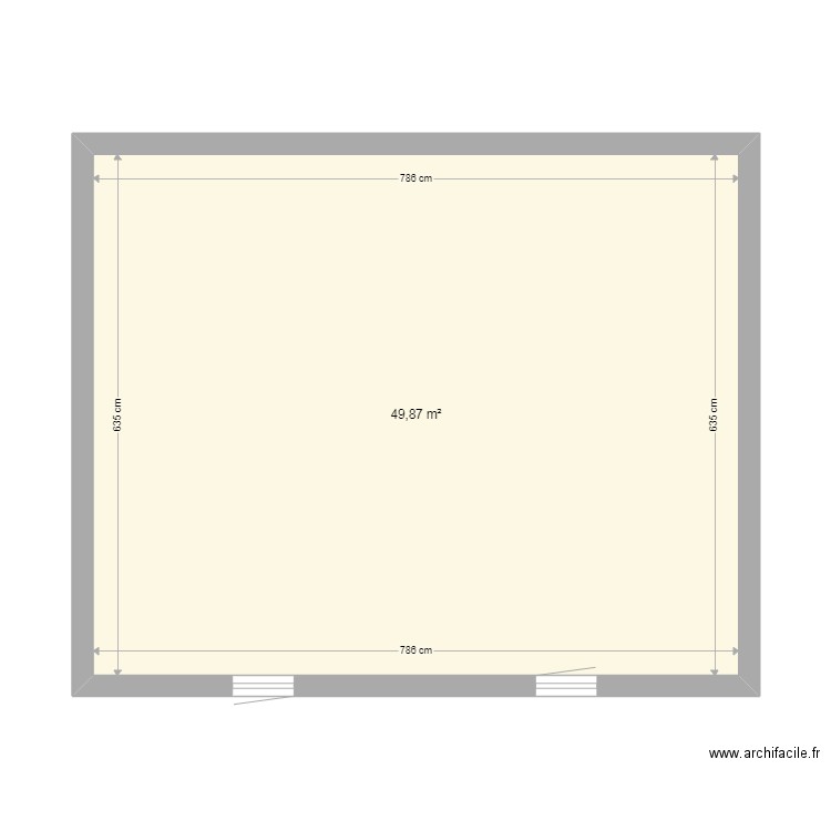 N°2 Etage. Plan de 1 pièce et 50 m2