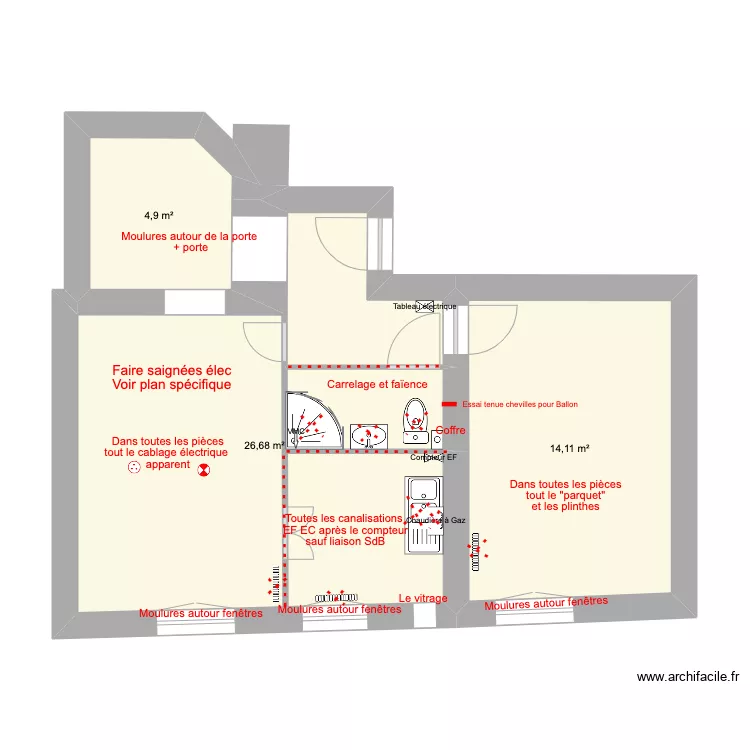 01 Levallois Plan d&eacute;molition. Plan de 