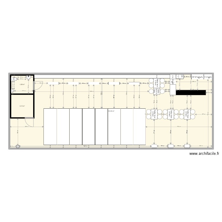 local3. Plan de 3 pièces et 187 m2