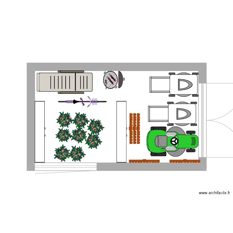 abri. Plan de 1 pièce et 16 m2