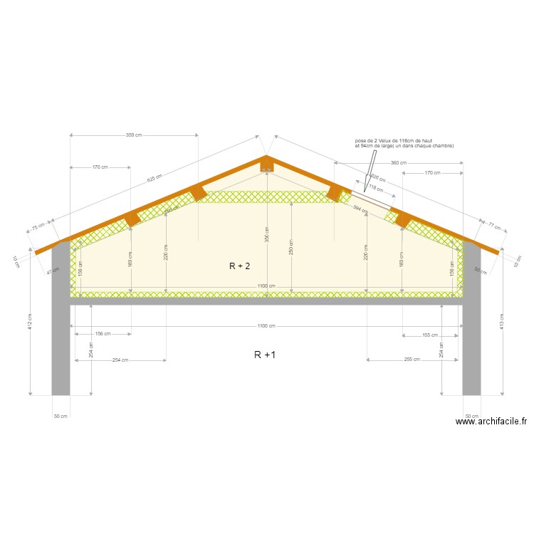 comble Aménager. Plan de 0 pièce et 0 m2