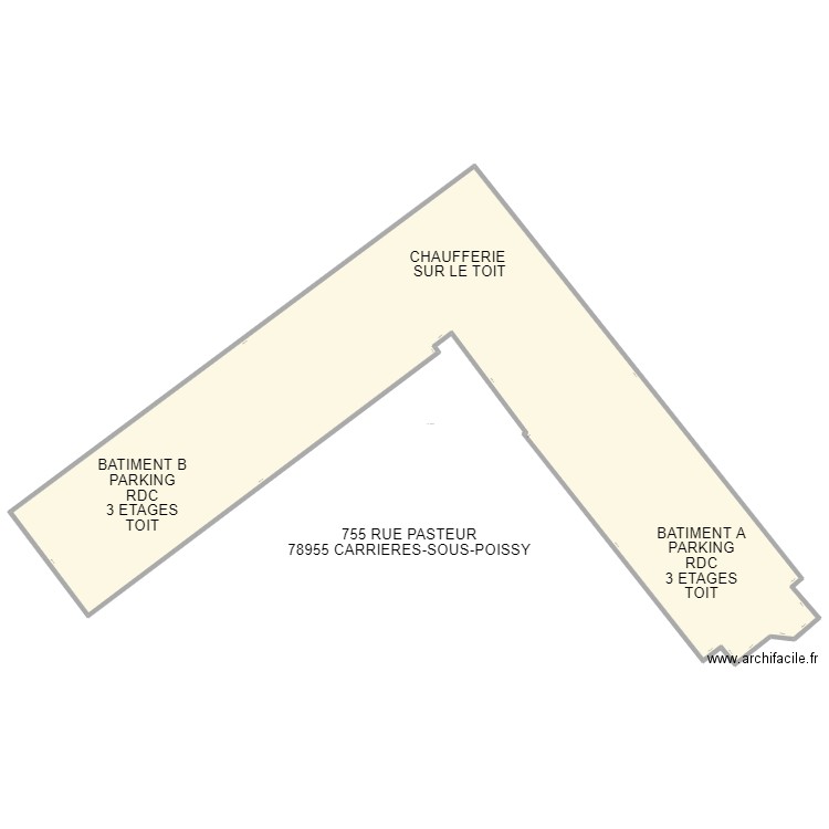 ADEF CARRIERES SOUS POISSY. Plan de 1 pièce et 1241 m2