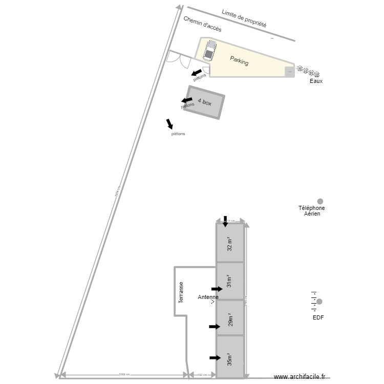 Plan Masse vide. Plan de 5 pièces et 230 m2