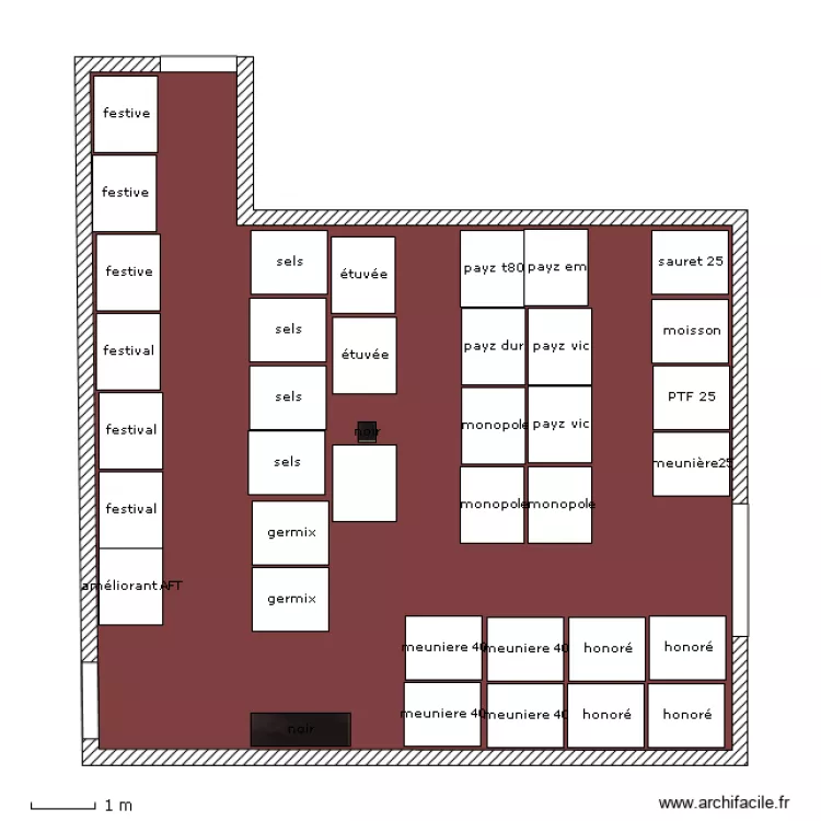 salle stockage 1er etage gauche . Plan de salle stockage 1er etage gauche . Plan de