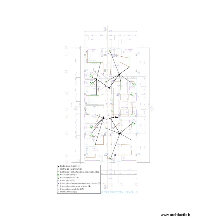 Eclairage Etage 3. Plan de 0 pièce et 0 m2