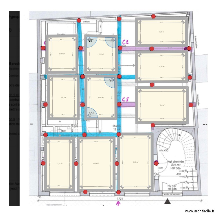 plan molenbeek selon analyse février. Plan de 10 pièces et 151 m2