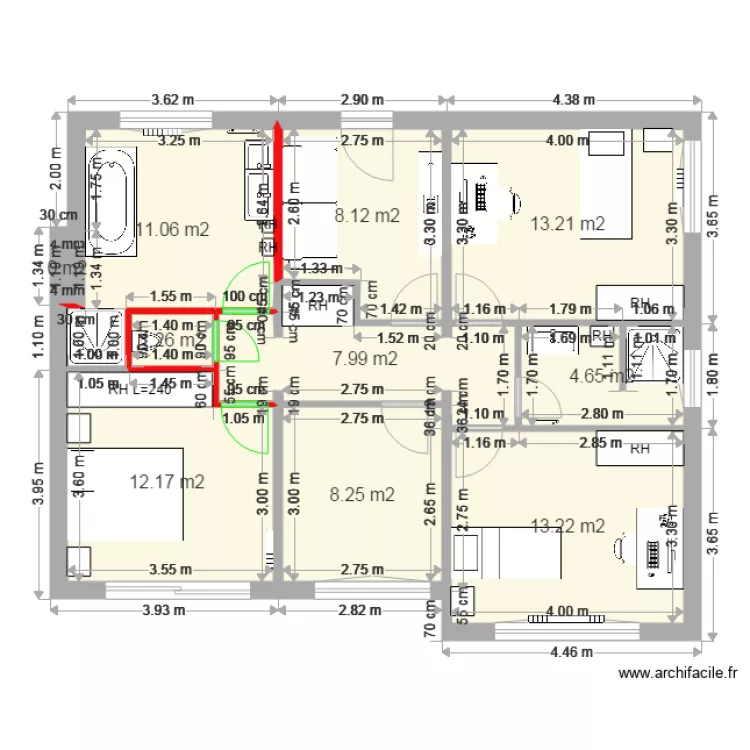 Moulin 1er &eacute;tage 07 04. Plan de 