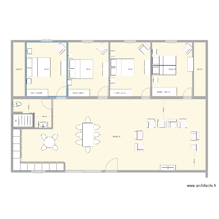 foyer colocation 1. Plan de 8 pièces et 162 m2