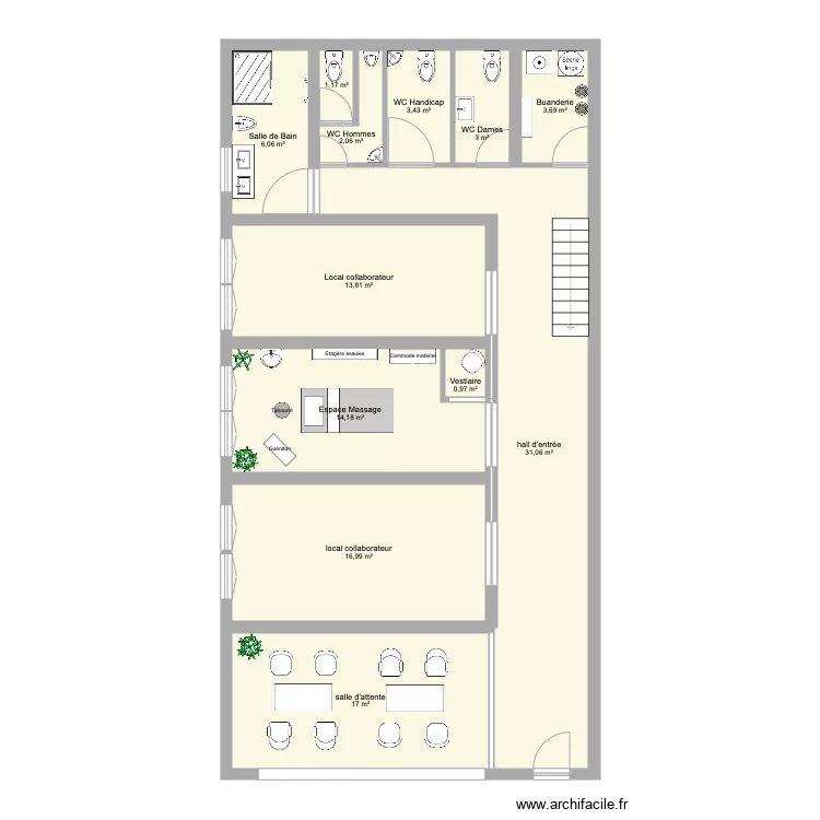 Salon Massage 1. Plan de 