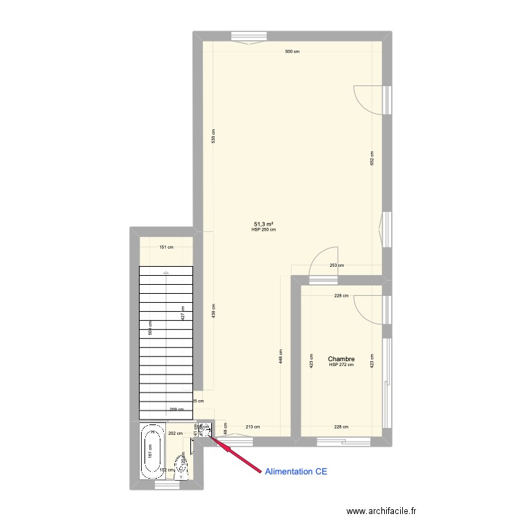 ROES Michaël RDC. Plan de 3 pièces et 64 m2