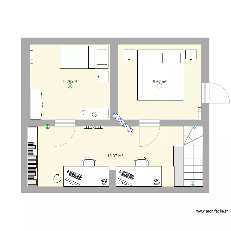 Etage 62 am&eacute;nag&eacute;. Plan de 