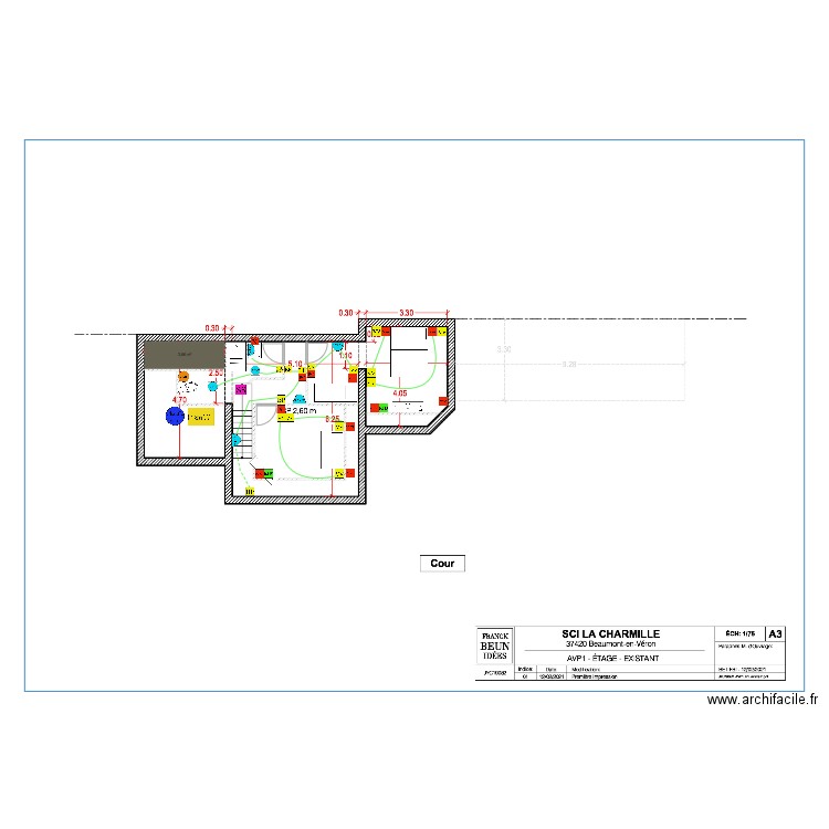 Charmille ecl r1. Plan de 1 pièce et 4 m2