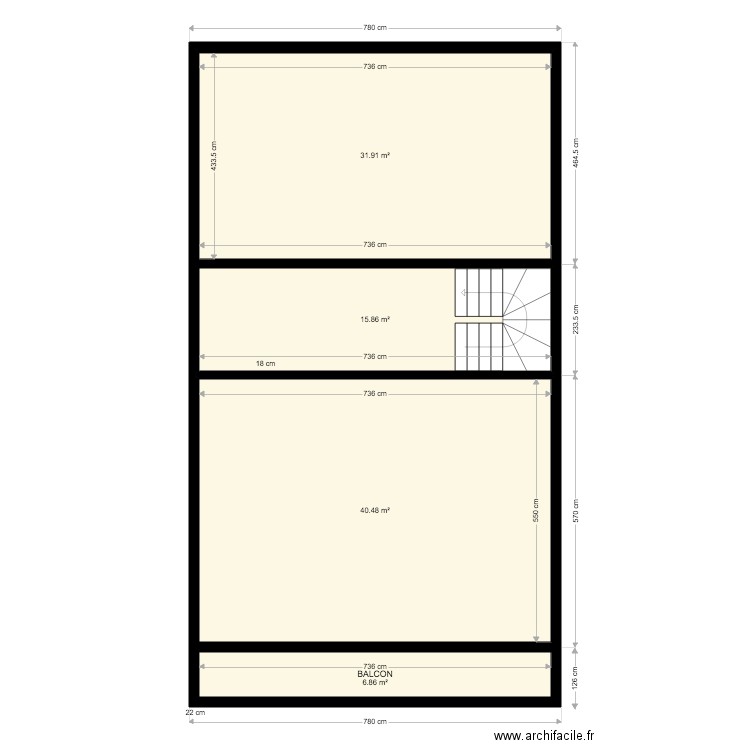 Plan LOT B plancher Haut de ETAGE 200519. Plan de 0 pièce et 0 m2