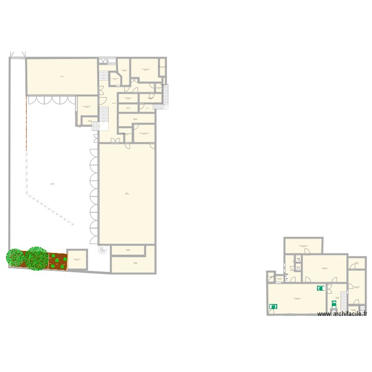 Bâtiment 1 actuel. Plan de 0 pièce et 0 m2