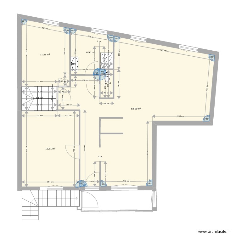 Grandserre. Plan de 6 pièces et 92 m2